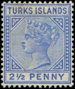 Turks Islands SC# 43 Victoria 4d MH