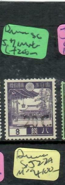 BURMA JAPANESE OCCUPATION (P1301B) ON JAPAN SHOWA 20C/8S SG J71  MNG