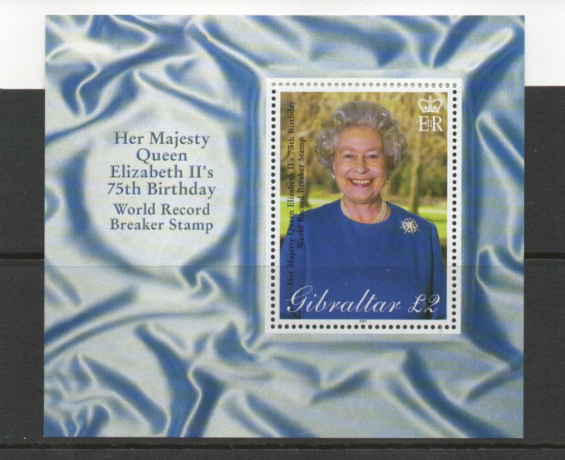 GIBRALTAR 2001 QE2 75TH BIRTHDAY SG MS977 UNMOUNTED MINT