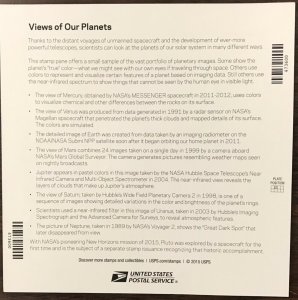 5069-5076    Views of our Planets   MNH Forever sheet of 16   FV $8.80   2016