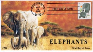 22-185, 2022 , Elephants, Pictorial Postmark, First Day Cover, Hohenwald,