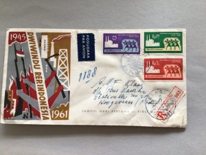 Republic Indonesia  1961 registered multi stamp postal cover 66215