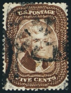 29, Used 5¢ F-VF Cancelled Brown Color A BEAUTY! - Stuart Katz