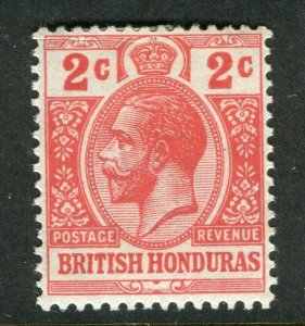 BRITISH HONDURAS; 1913 early GV issue fine Mint hinged Shade of 2c. value