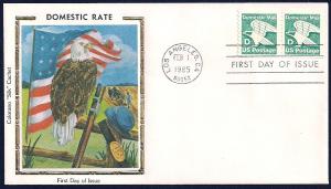 UNITED STATES FDC (22¢) 'D' Rate COIL 1985 Colorano