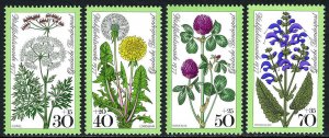 Germany 1977  -  Flowers, MNH set # B542-B545