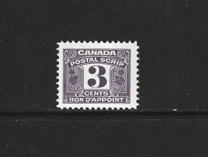 CANADA REVENUE - #FPS43 - 3c POSTAL SCRIP MINT STAMP MNH BACK OF BOOK BOB