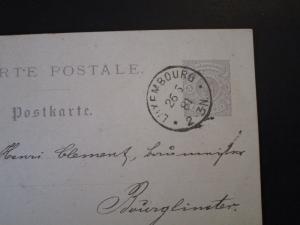 Luxembourg 1881 5c Postal Card Used / Light Toning - Z4867