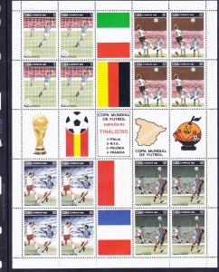 Cuba 2536-39 MNH 1982 World Cup Soccer Championships - Spain Min Sheet of 16
