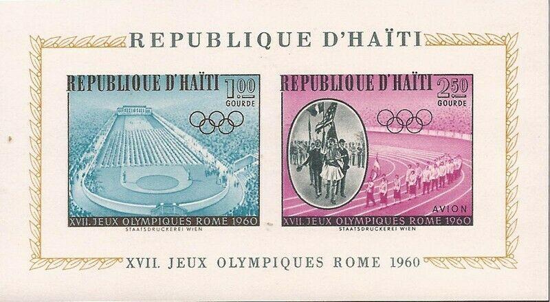 Haiti - 1960 Rome Olympics - Stamp Souvenir Sheet - Scott #C165a