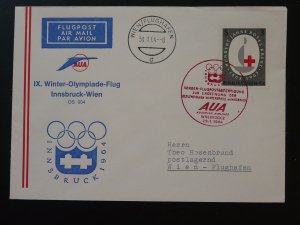 special flight cover Innsbruck Wien for olympic games AUA Austrian Airlines 1964