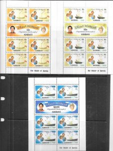 Kiribati #373-378 Royal Wedding sheets of 7  (MNH) CV $20.30