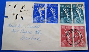 S. AFRICA 1949  -  FIRST DAY COVER  -  SCOTT #109-111          (jpc8)