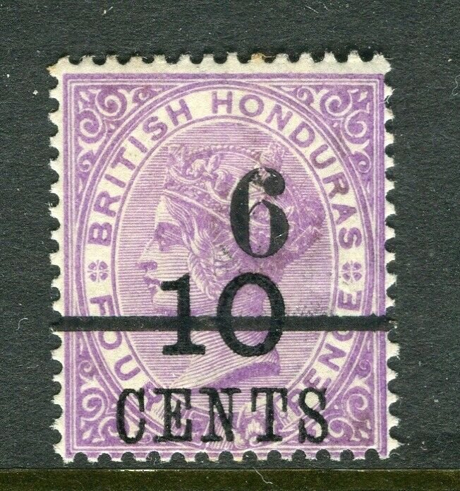 BRITISH HONDURAS; 1891 surcharged QV issue Mint hinged Shade of 6/10 CENTS 