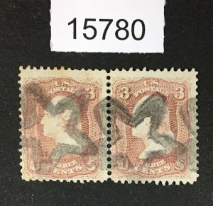 MOMEN: US STAMPS # 65 PAIR FANCY STAR CANCEL USED LOT #15780