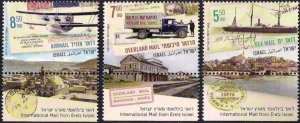 Israel 2023 International Mail Eretz post transport history set of 3 stamps MNH