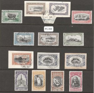 FALKLAND ISLANDS 1933 SG 127/38 USED CAT £6500+. CERT