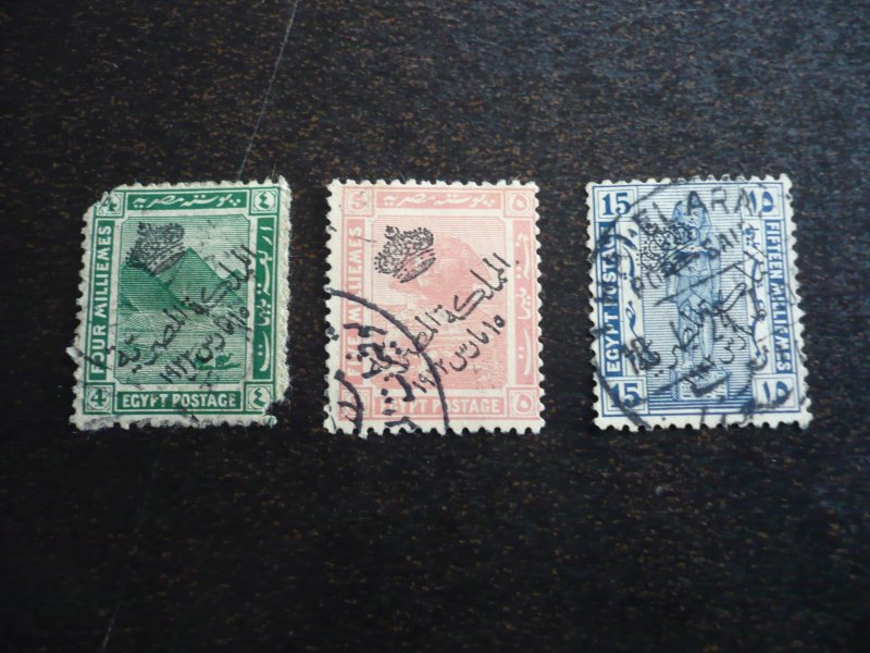 Stamps - Egypt - Scott# 81,82,84 - Used Part Set of 3 Stamps