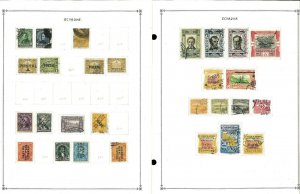 Ecuador 1865-1938 M & U Hinged on Blank Scott Internsational Pages.