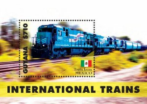 Guyana - 2014 - International Trains -  Souvenir Sheet - MNH