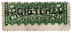 (I.B) Canada Postal : Registered Letter Stamp 5c