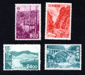 Japan 1951  National Parks Stamp Set #537-540 MLH CV $43