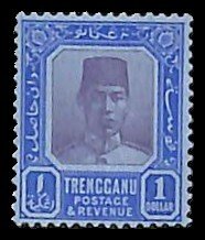 Malaysia 1929, 1$, Trengganu, Stamp out of set, MNH