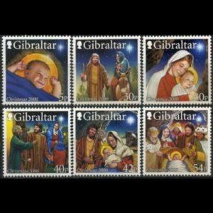 GIBRALTAR 2000 - Scott# 854-9 Christmas Set of 6 NH one folded