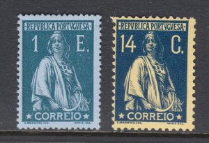 Portugal Sc 223, 224 MLH. 1912-20 Ceres, 2 diff, fresh, bright, F-VF.