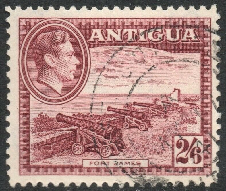 ANTIGUA-1942 2/6 Maroon Sg 106a FINE USED V38015