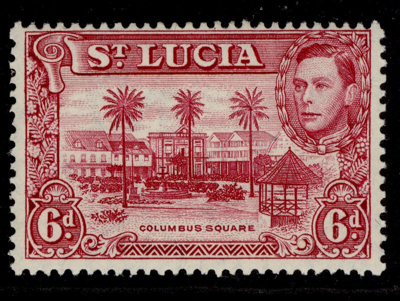 ST. LUCIA GVI SG134a, 6d carmine-lake, M MINT.