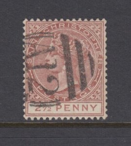 St. Christopher, Scott 11 (SG 14), used (paper split from cancel)