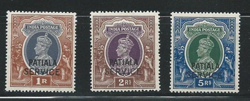 India Patiala o74-6 1943-5 KGVI Officals set MH