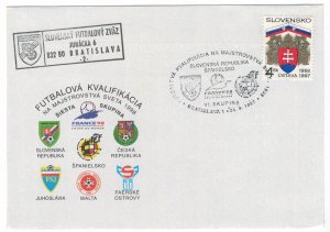 Slovakia 1997 Cover Special Cancellation Sport Football Soccer Spain Malta