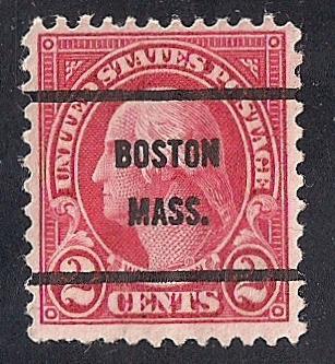 634 2 cent Washington, Carmine Red Precancel Stamp used VF