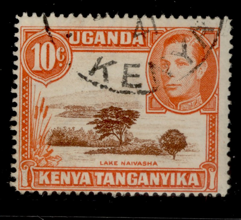 KENYA UGANDA TANGANYIKA  SG134b, 10c red-brown and orange, FINE USED. PERF 14