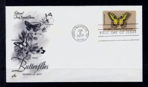 FIRST DAY COVER #1712 Swallowtail 13c Butterflies ARTCRAFT U/A FDC 1977