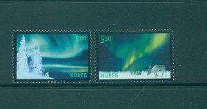 Norway - Sc# 1318-9. 2001 Aurora Borealis. MNH $3.25.