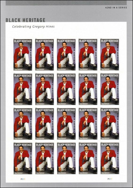 US 5349 Black Heritage Gregory Hines forever sheet (20 stamps) MNH 2019 