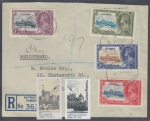 Gambia, SG 145c, 146a, used set FDC Lightning Cond, Extra Flagstaff variety