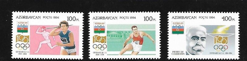 AZERBAIJAN Sc 474-6 NH ISSUE of 1994 Sport - Olympics 