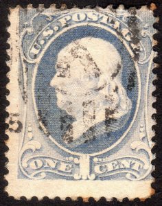 1881, US 1c, Franklin, Used, Sc 206