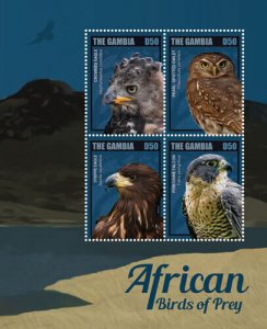 Gambia 2014 - African Birds - Sheet of 4 stamps - Scott #3588 - MNH