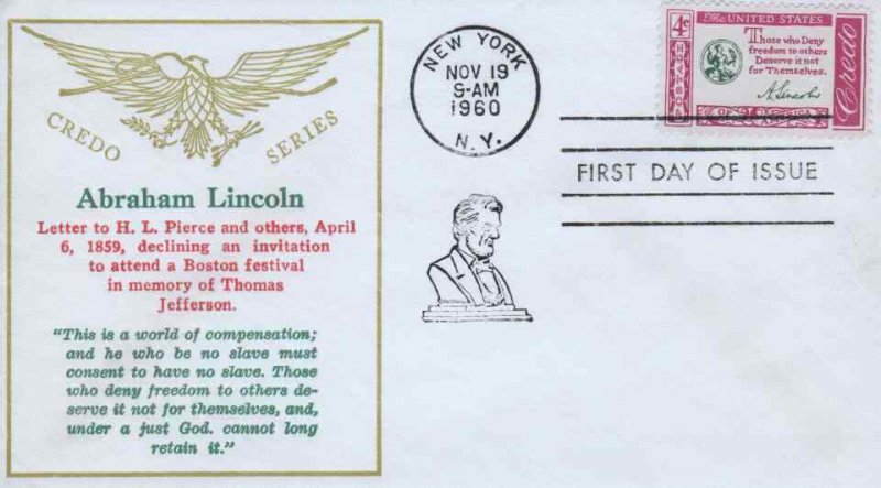 1143   4c  ABRAHAM LINCOLN CREDO  - Von Ohlen cachet   