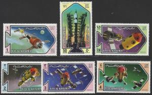 Ras al-Khaima Mi547-552 MNH Set of 6 Salyut Space Rockets