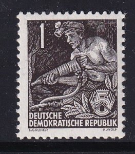 German Democratic Republic  DDR  #187  MNH 1953  definitives  1p  redrawn