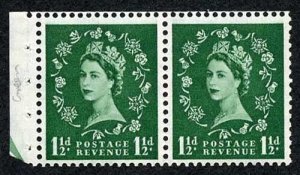 SB61 1 1/2d Wmk Tudor Perf E (1/2v) Booklet Pane of 2 U/M