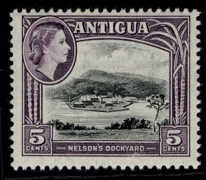 ANTIGUA QEII SG125, 5c black & slate-violet, NH MINT.