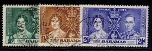 BAHAMAS GVI SG146-148, 1937 CORONATION set, VERY FINE USED. CDS