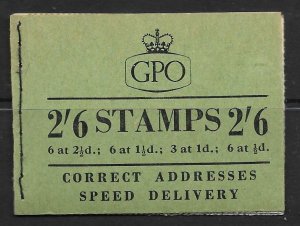 F34e 2/6 GPO booklet - Sept 1955 Wmk - E,E,E,T UNMOUNTED MINT/MNH 